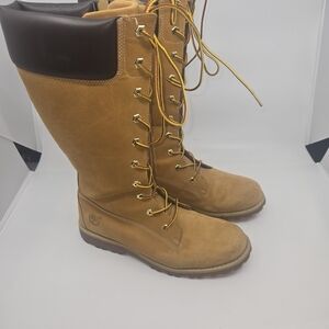 Timberland Premium 14 Inch Wheat Nubuck Leather Waterproof Boots, Women's size 7